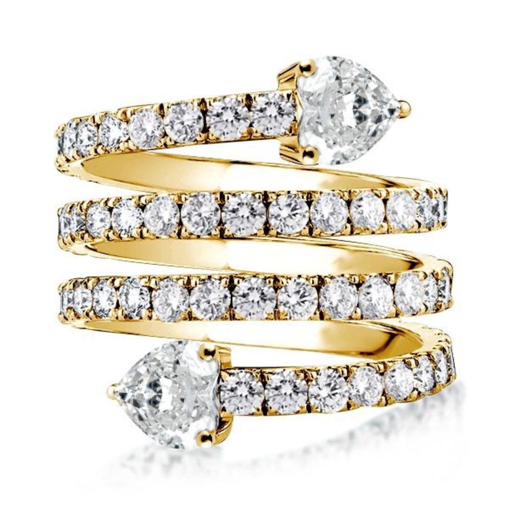 Italo Golden Multi Row Spiral Engagement Ring
